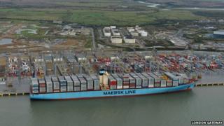 Container ship Edith Maersk at London Gateway