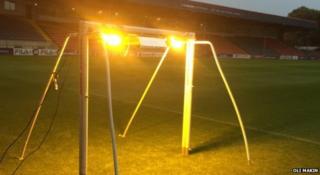 Cannabis lamps on the pitch