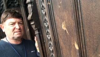 Mike Polanyk, the church's visitor coordinator, said damage "is something we could have really done without"