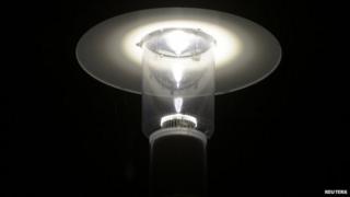 An LED street light in Germany