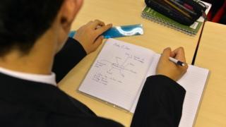 Boy writing
