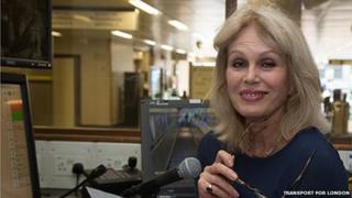 Joanna Lumley recording her announcements