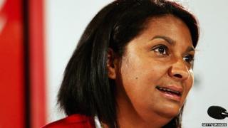 Nova Peris attends Olympic Torch Relay media conference at National Convention Centre. 23 April 2008