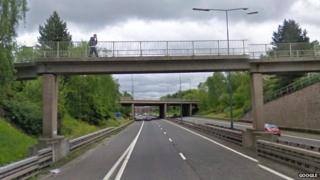 M67 eastbound bridge