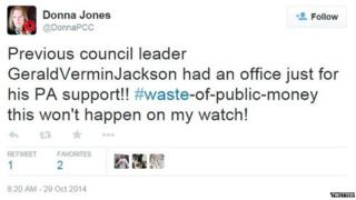 Tweet from Donna Jones