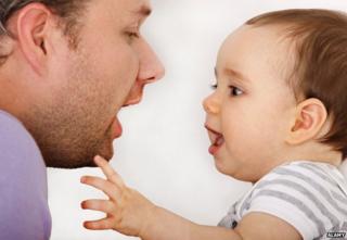 Child imitates father