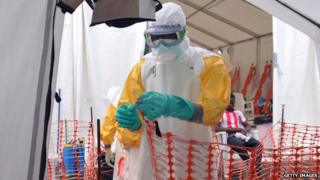 Healthcare worker in protective gear