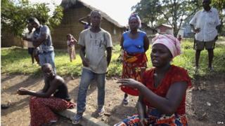 Villagers in Liberia, 30 October 2014