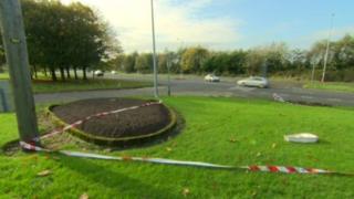 Scene of the crash at Holywood, County Down
