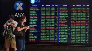 People outside the Australian stock exchange