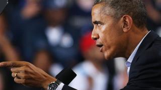 President Barack Obama speaks in Connecticut.