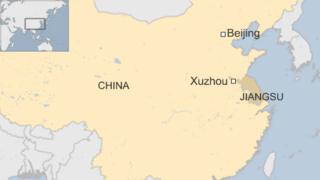 Map showing Xuzhou city in Jiangsu
