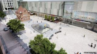 Artists impression of St Enoch subway station