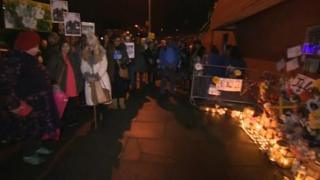 The vigil outside Luton police station