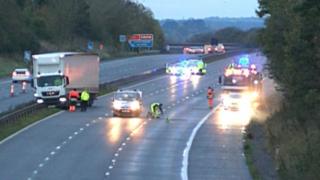 Emergency vehicles on the M5