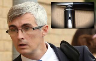 Myles Bradbury and the 'spy pen' used