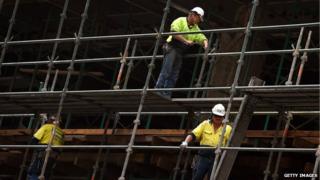 Workers at a Sydney construction site, August 2014