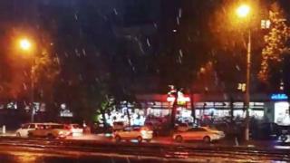 Screen grab from video of the first snow in Tashkent in late October