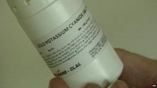 A cyanide container
