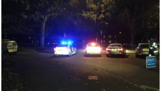 Police cars at the scene