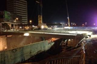 New bridge site on Monday evening