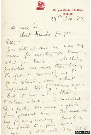 Letter from John Ruskin