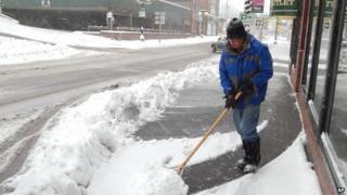 Houghton in Michigan is clearing up after heavy snowfall