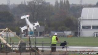 Plane crashing at Hawarden Airport