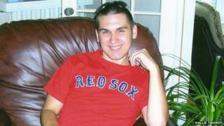 CJ Twomey in Red Sox T-shirt