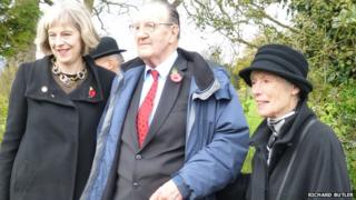 Maidenhead MP Theresa May, Jim Waldron from Wargrave and Mary Burge from Shiplake
