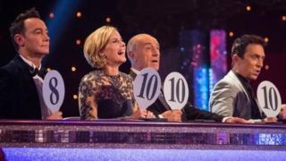 Strictly judges from left to right, Craig Revel Horwood, Darcey Bussell, Len Goodman and Bruno Tonioli on the Saturday 15 November live show