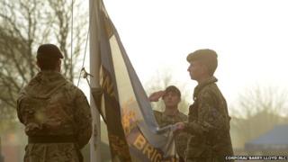 Flag raising ceremony at Venning Barracks, Telford