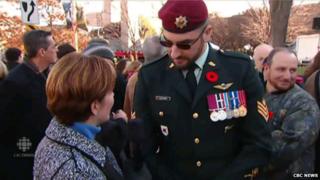 Franck Gervais being interviewed by a CBC reporter