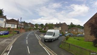 Hazel Grove, showing junction with Hazel Grove