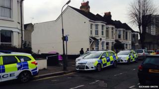 Police at St Ann's Road, Southend