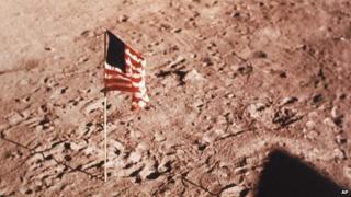 US flag on Moon