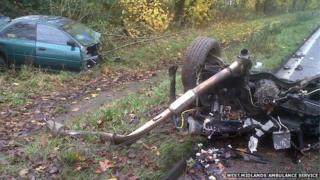 Wreckage of the car