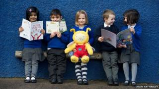 Children with books