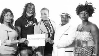 Part of the team singing #AfricaStopEbola