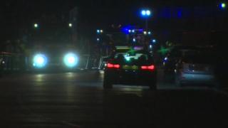 Emergency vehicles at the scene
