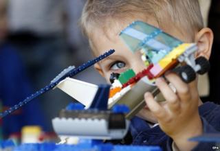 Child with lego