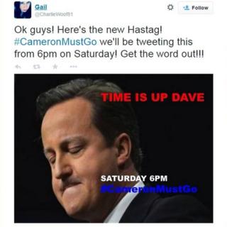 Tweet announcing start of hashtag campaign
