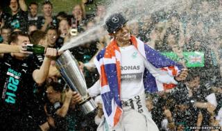 Lewis Hamilton celebrates