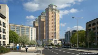 Proposals for three tower blocks in Reading