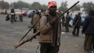 Vigilante fighter in Nigeria