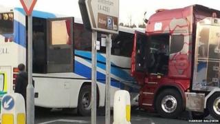 Coach crash near Pershore