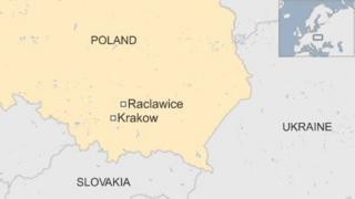 Map showing Raclawice in Poland