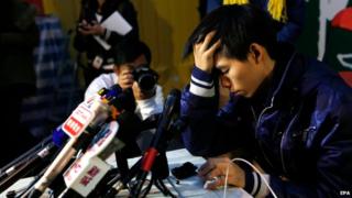 Joshua Wong at press conference