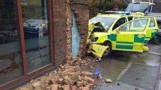 London Ambulance Service rapid response car crash in Battersea