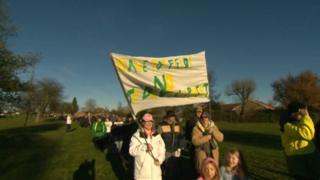 Hitchin Town FC protest march begins